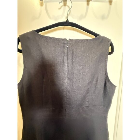 VTG Talbots Linen Black‎ Sleeveless A-Line Dress Size 12 Elegant Resort Vacation - Picture 3 of 5
